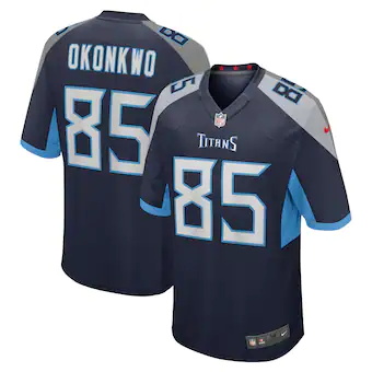 mens nike chigoziem okonkwo navy tennessee titans game play